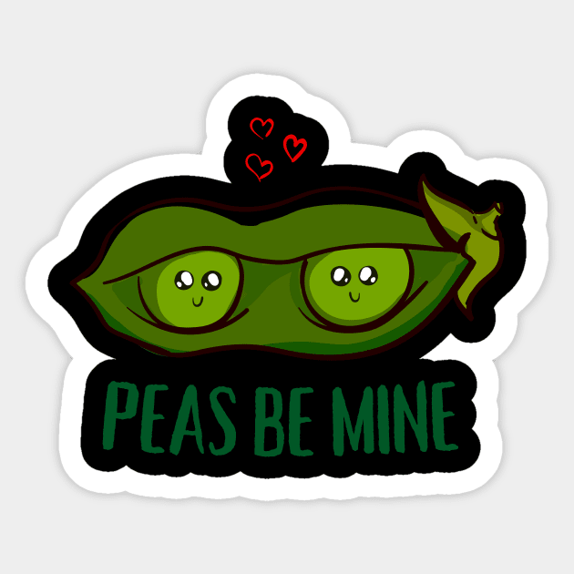 Peas Be Mine (Vegetable Pea Pun) Sticker by Express YRSLF